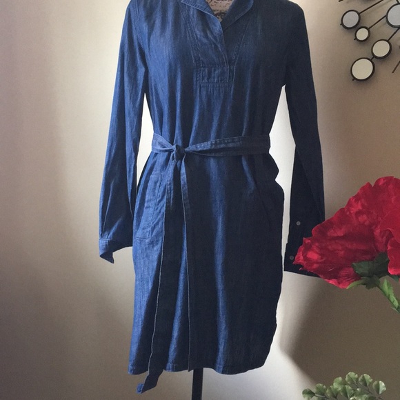 Loft denim jean shirtdress dress - Picture 4 of 8